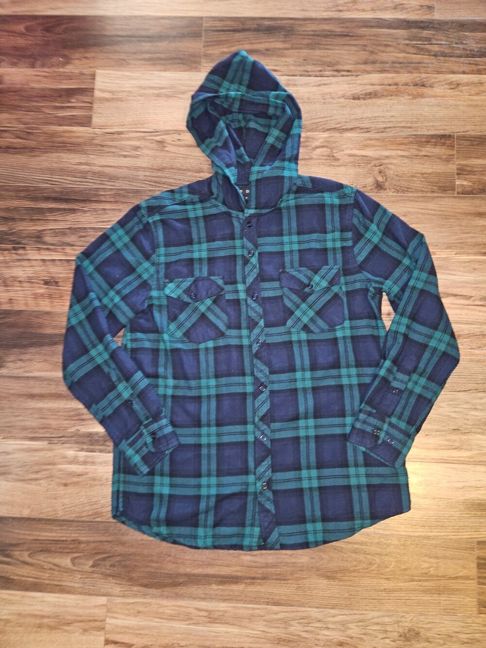 Women's Chomp Blue/Green Plaid Shirt W/Hood